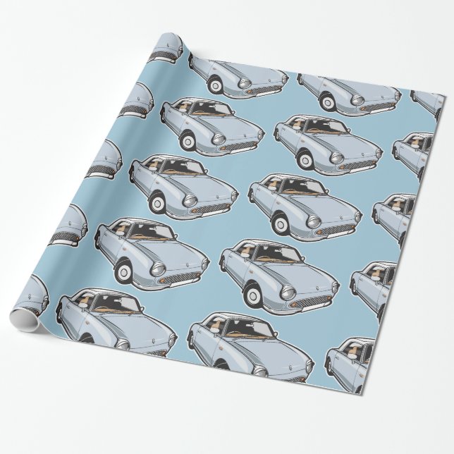 Nissan Figaro Pale Aqua Wrapping Paper (Unrolled)