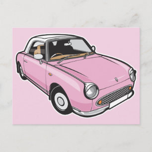 Nissan Figaro Pink Postcard