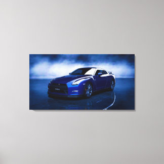 Nissan GT-R Blue Quality Canvas Print