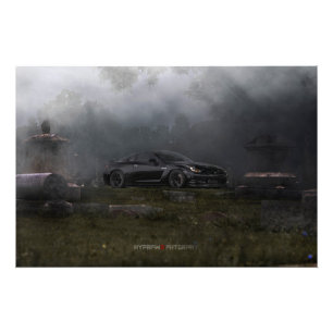 NISSAN GT-R R35 1400WHP IN 1800'S GRAVEYARD PHOTO PRINT