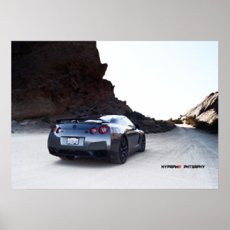 Nissan GT-R R35 in a Desert Basin Poster