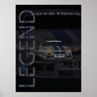 Nissan R34 GT-R Legend Poster