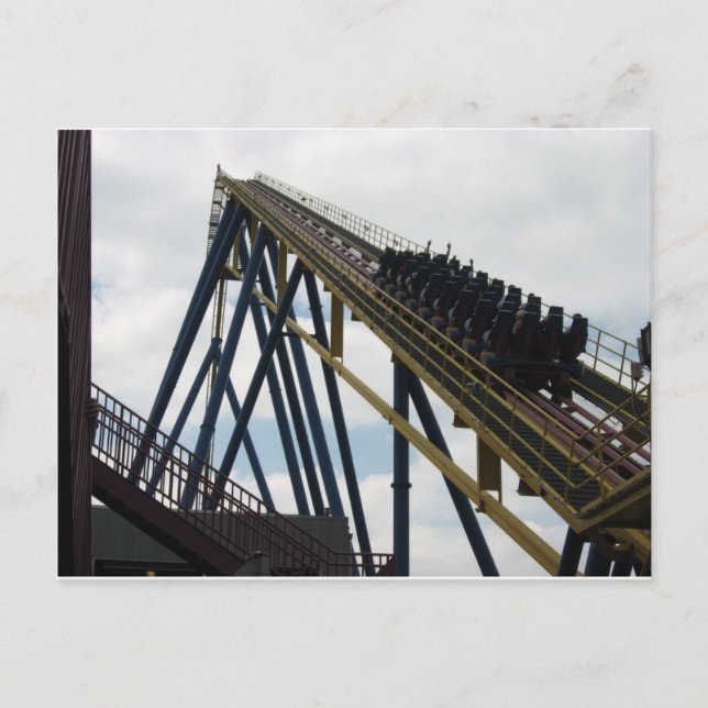 Nitro Roller Coaster Six Flags Great Adventure Postcard (Front)