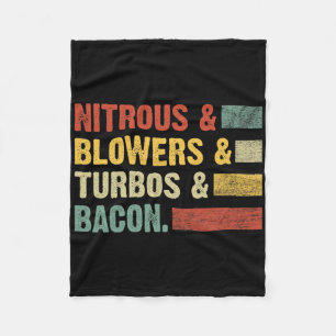 Nitrous Blowers Turbos Bycon Food Retro Bbq Meat  Fleece Blanket