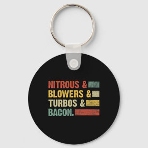 Nitrous Blowers Turbos Bycon Food Retro Bbq Meat  Keychain