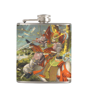 Nitta Yoshisada legendary samurai warrior battle Hip Flask