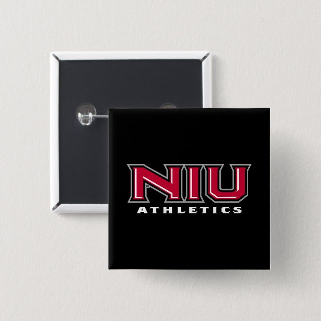 NIU Athletics 2 Inch Square Button (Front & Back)