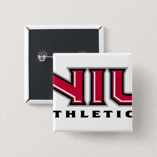 NIU Athletics 2 Inch Square Button (Front & Back)