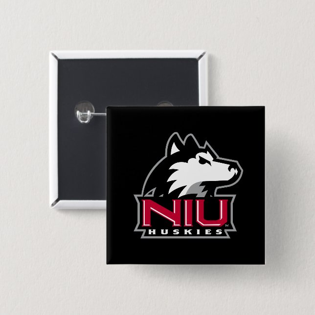 NIU Huskies 2 Inch Square Button (Front & Back)