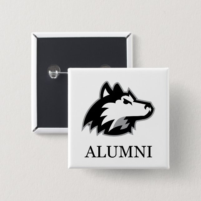 NIU Huskies Alumni 2 Inch Square Button (Front & Back)