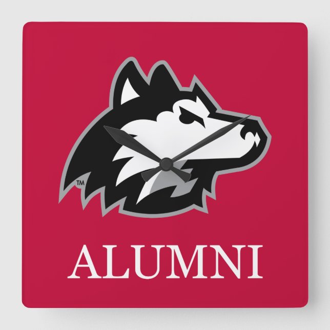 NIU Huskies Alumni Square Wall Clock (Front)
