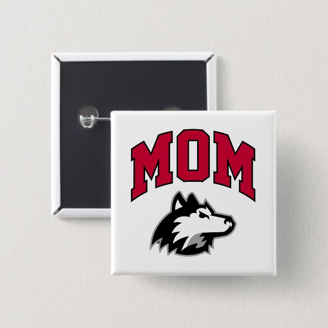 NIU Huskies Mom 2 Inch Square Button (Front & Back)