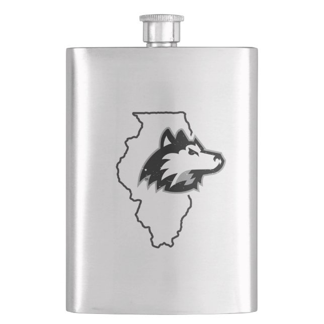 NIU Huskies State Love Hip Flask (Front)