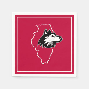 NIU Huskies State Love Napkin