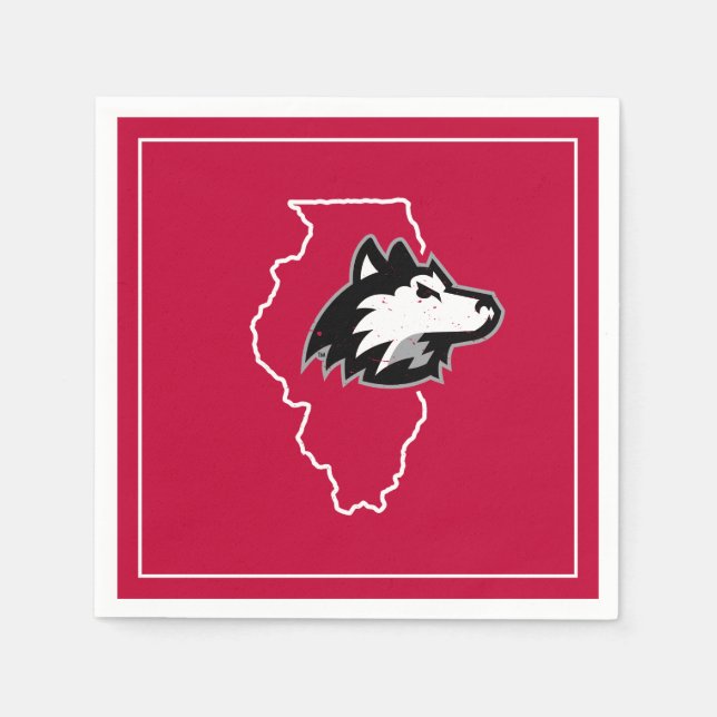 NIU Huskies State Love Napkin (Front)