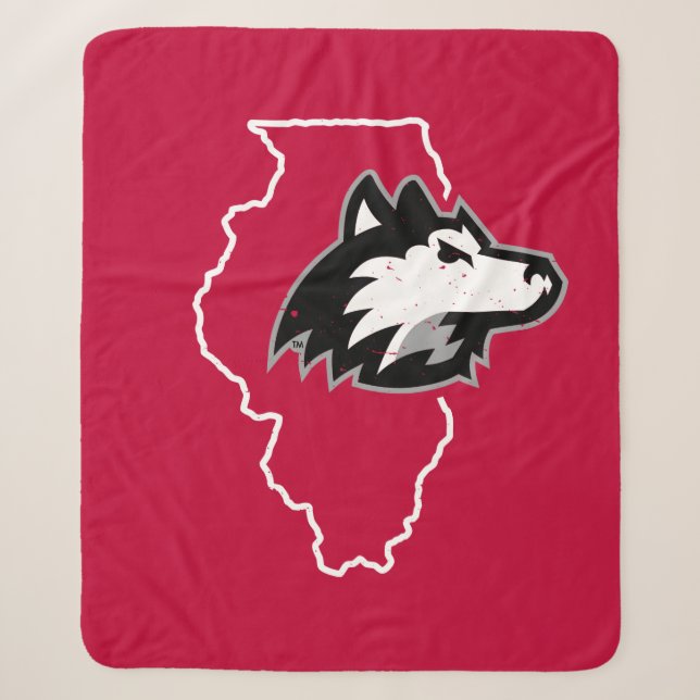 NIU Huskies State Love Sherpa Blanket (Front)