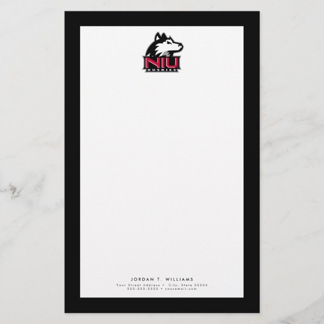 NIU Huskies Wordmark Stationery (Front)