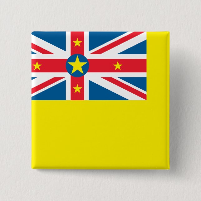 Niue Flag 2 Inch Square Button (Front)