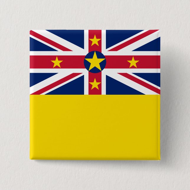 Niue Flag 2 Inch Square Button (Front)