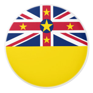 Niue Flag Ceramic Knob