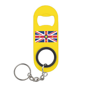 Niue Flag Keychain Bottle Opener