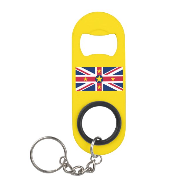 Niue Flag Keychain Bottle Opener (Front)