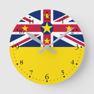 Niue Flag Round Clock