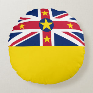 Niue Flag Round Pillow