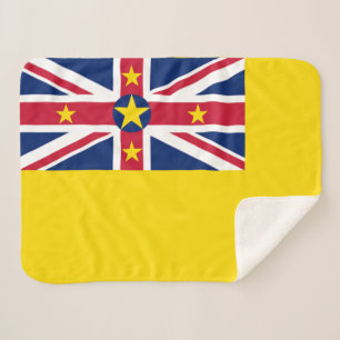 Niue Flag Sherpa Blanket
