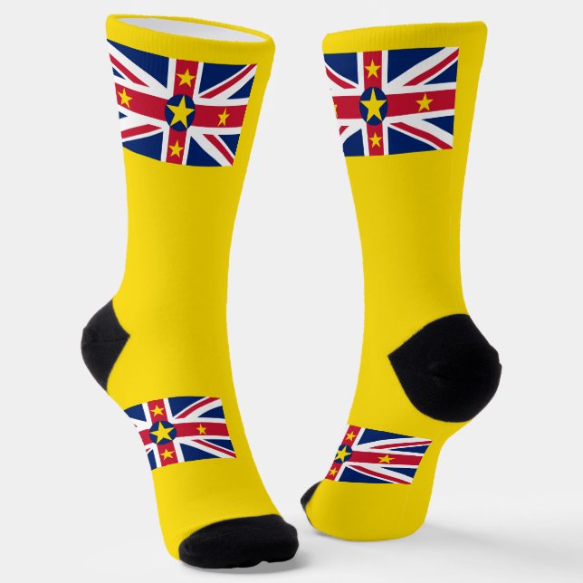 Niue Flag Socks (Angled)