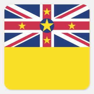 Niue Flag Square Sticker