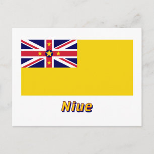 Niue Flag with Name Postcard