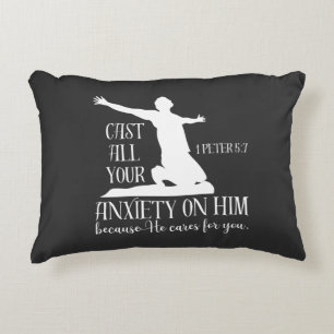 NIV 1 Peter 5:7 Cast All your Anxiety on Him Bible Accent Pillow