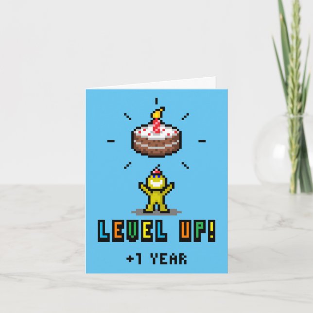Niveau supérieur ! Carte d'anniversaire (Devant)