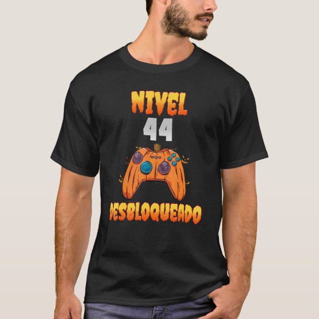 Nivel 44 Desbloqueado 44 Años de Edad Cumpleaños V T-Shirt (Front)