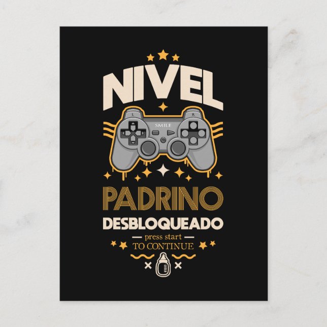 Nivel padrino desbloqueado postcard (Front)
