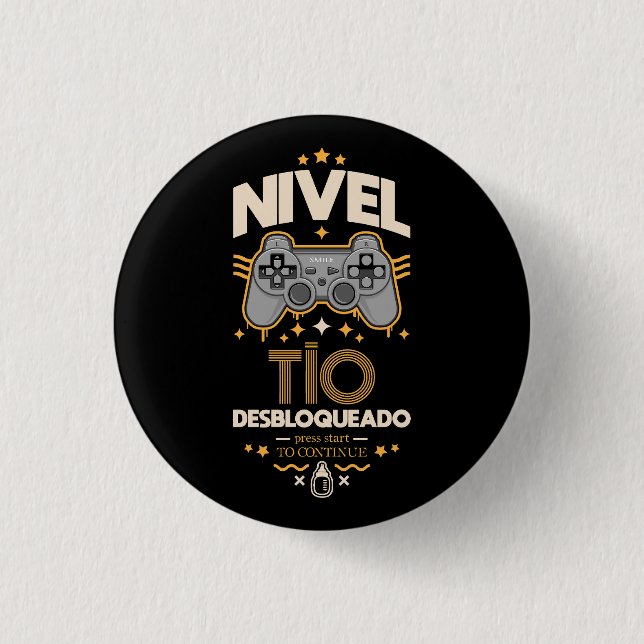 Nivel tio desbloqueado 1 inch round button (Front)