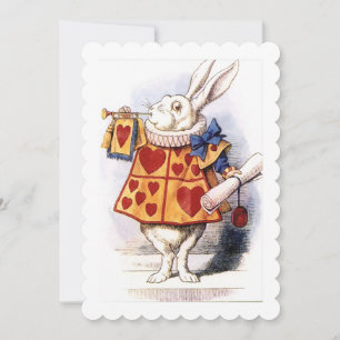 Nivens McTwisp the  Rabbit Alice in Wonderland Invitation