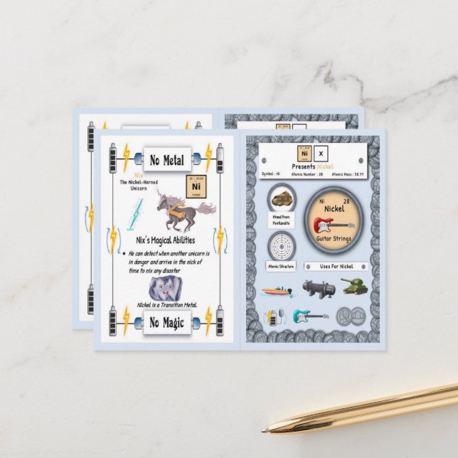 Nix - Nickel Horn Unicorn Game Card (Front/Back In Situ)