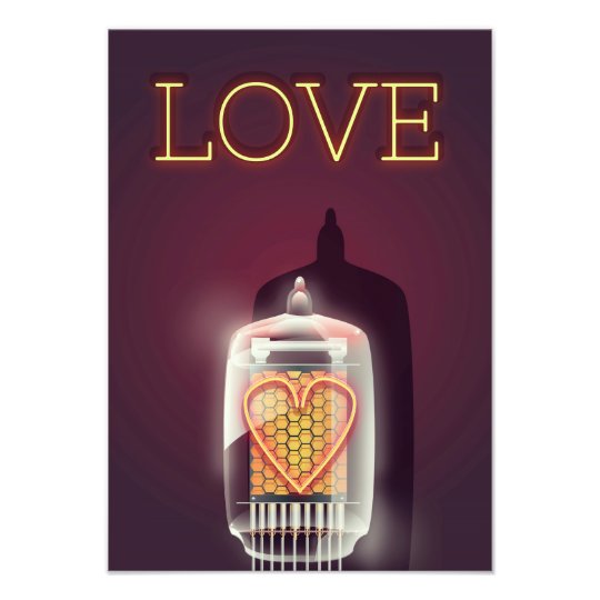 Nixie Tube 'Love' vintage poster
