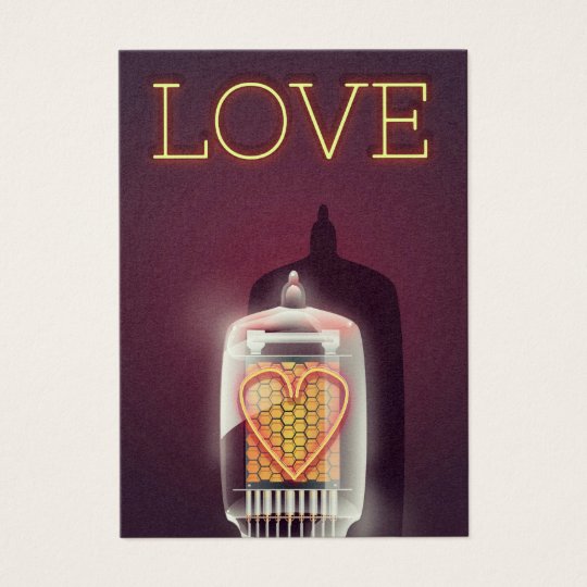Nixie Tube 'Love' vintage poster Business Card