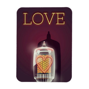 Nixie Tube 'Love' vintage poster Magnet