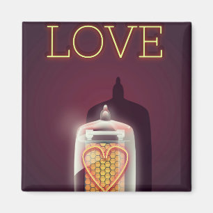Nixie Tube 'Love' vintage poster Magnet