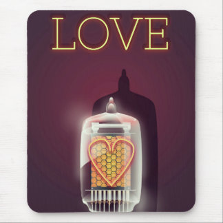 Nixie Tube 'Love' vintage poster Mouse Pad