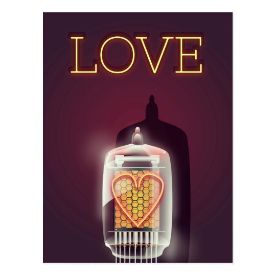 Nixie Tube 'Love' vintage poster Postcard