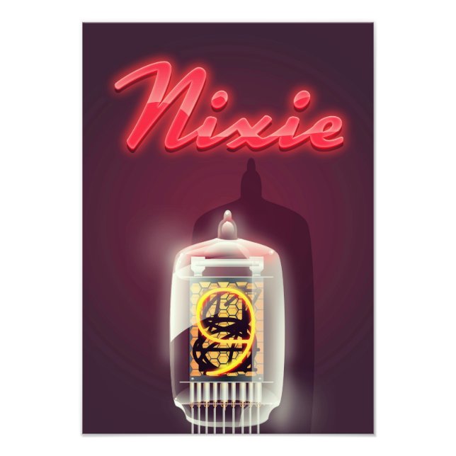 Nixie Tube vintage poster (Front)