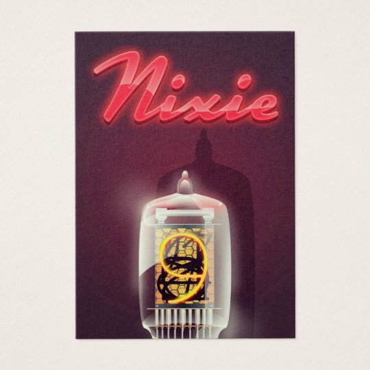 Nixie Tube vintage poster Business Card