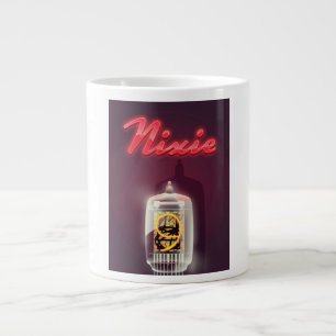 Nixie Tube vintage poster Large Coffee Mug