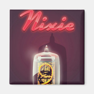Nixie Tube vintage poster Magnet
