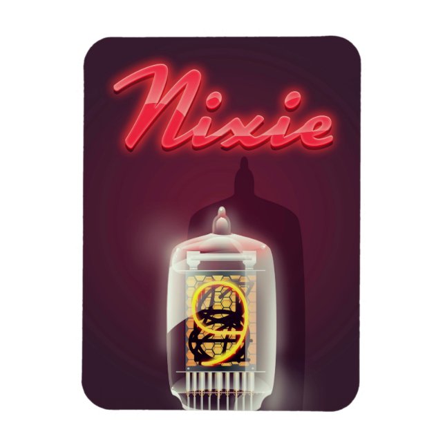 Nixie Tube vintage poster Magnet (Vertical)